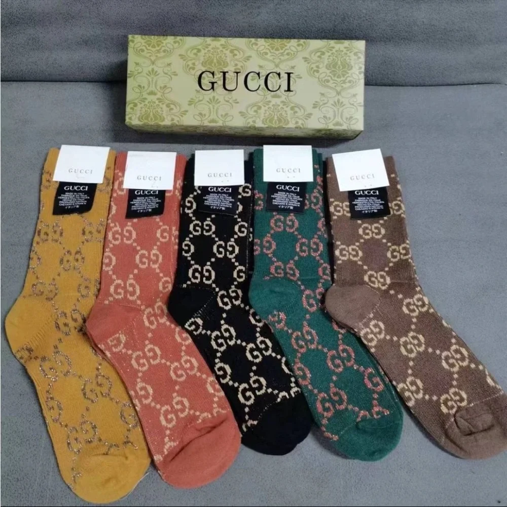 "Fashion" GG Dark Brown  Socks - Picture 2 of 2